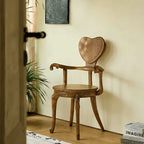 Sculptural Vintage Dining Chair with Heart Back and Hand-Carved Arms Main Product Image