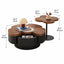 Sculptural Walnut and Stone Coffee Table Set With Petal Curves Dimensions