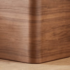 Sculptural Walnut Pet-Friendly Stool Side Table Nightstand With Rounded Tiers