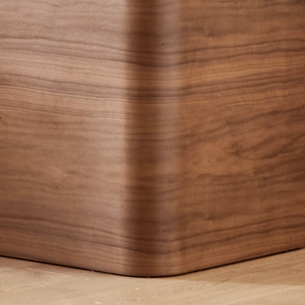 Sculptural Walnut Pet-Friendly Stool Side Table Nightstand With Rounded Tiers