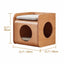 Sculptural Walnut Pet-Friendly Stool Side Table Nightstand With Rounded Tiers Dimensions