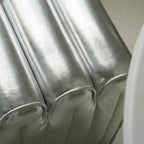 Sculptural Wave Bench in Metallic PU, Plush Multi-Use Accent Seating