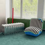 Sculptural Wave Bench in Metallic PU, Plush Multi-Use Accent Seating