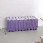 Sculptural Wave Bench in Metallic PU, Plush Multi-Use Accent Seating