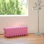 Sculptural Wave Bench in Soft PU Upholstery for Bedroom Dining