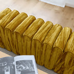 Sculptural Wave Bench in Velvet Dopamine Accent Seating