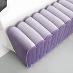 Sculptural Wave Bench in Velvet Dopamine Accent Seating