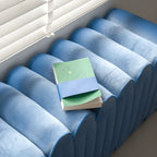 Sculptural Wave Bench in Velvet Dopamine Accent Seating