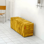 Sculptural Wave Bench in Velvet Dopamine Accent Seating