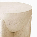 Sculptural White Concrete Coffee Table with Cross Base and Organic Curves