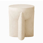 Sculptural White Concrete Coffee Table with Cross Base and Organic Curves