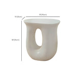 Sculptural White Concrete Side Table with Organic Curves and Elliptical Cutout Dimensions