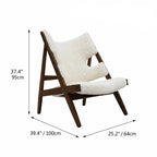 Sculptural Wood Frame Knitting Sheepskin Lounge Chair for Relaxed Living