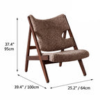 Sculptural Wood Frame Knitting Sheepskin Lounge Chair for Relaxed Living