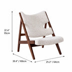 Sculptural Wood Frame Knitting Sheepskin Lounge Chair for Relaxed Living
