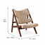 Sculptural Wood Frame Knitting Sheepskin Lounge Chair for Relaxed Living Dimensions