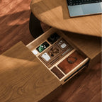 Sculptural Wooden Office Desk with Integrated Storage and Cable Management