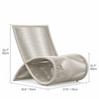 Sculptural Woven Outdoor Chair and Round Table Set, Nordic Patio Lounge