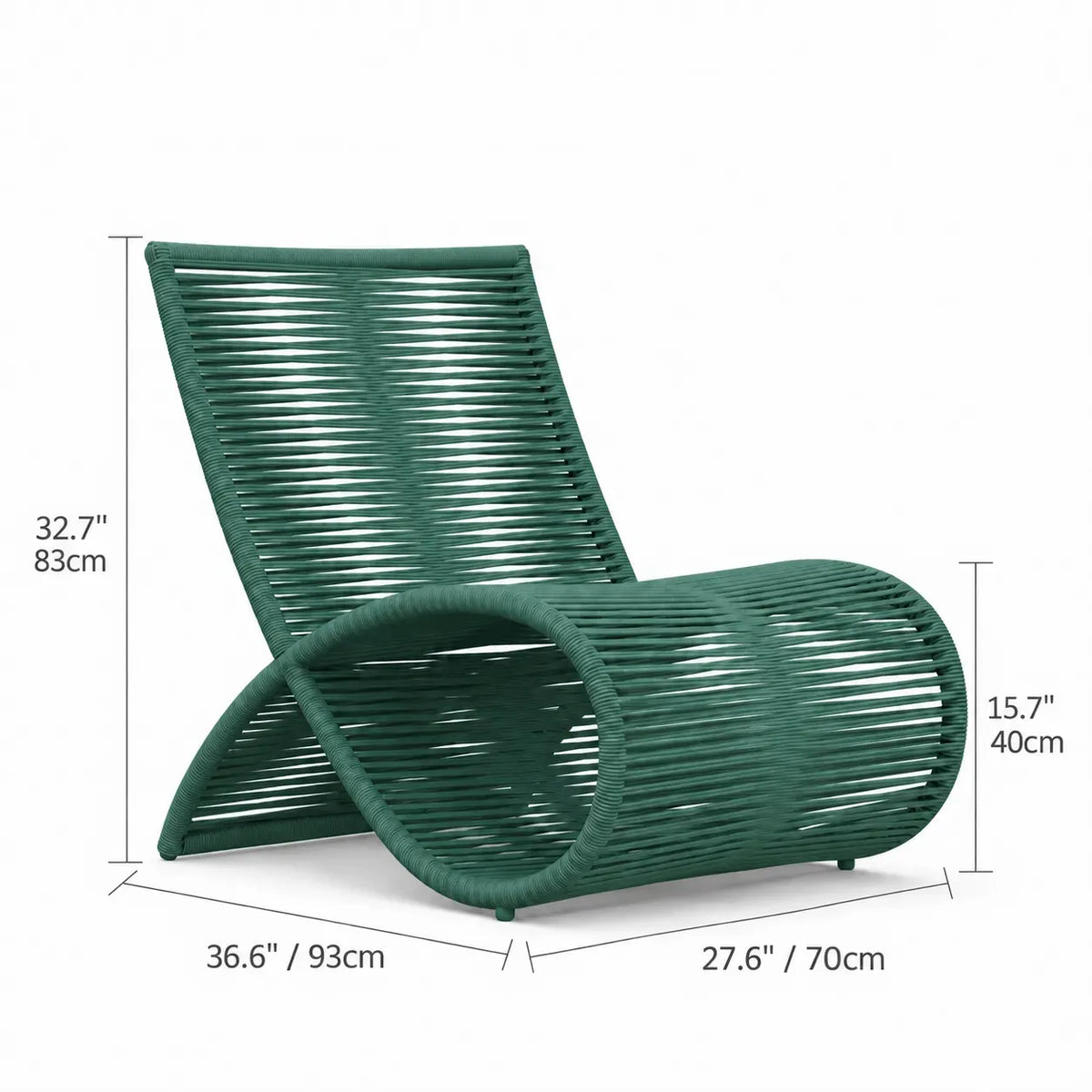 Sculptural Woven Outdoor Chair and Round Table Set, Nordic Patio Lounge