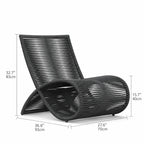 Sculptural Woven Outdoor Chair and Round Table Set, Nordic Patio Lounge
