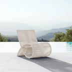 Sculptural Woven Outdoor Chair and Round Table Set, Nordic Patio Lounge