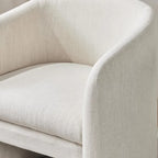 Sculptural Wraparound Accent Chair in Soft Green Linen Blend