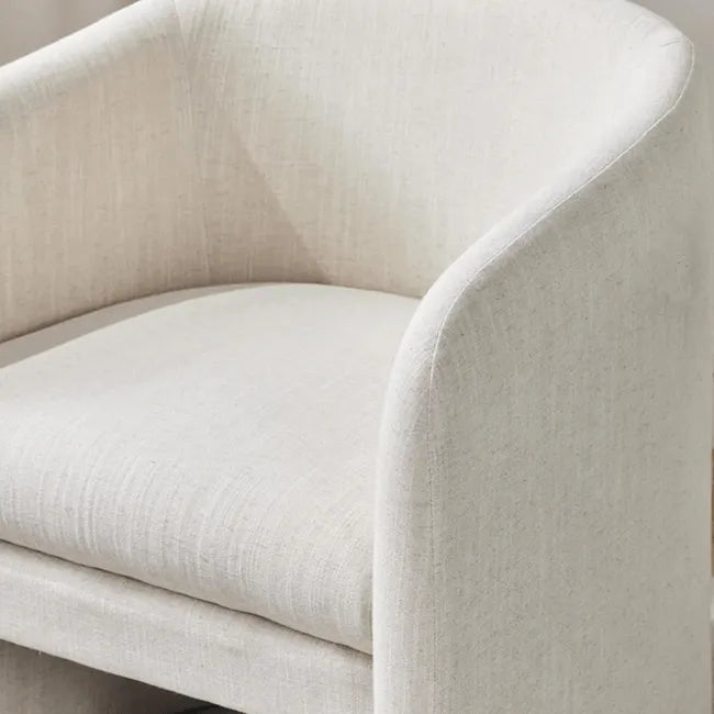Sculptural Wraparound Accent Chair in Soft Green Linen Blend