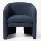 Sculptural Wraparound Accent Chair in Soft Green Linen Blend