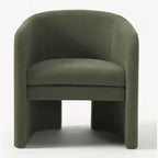 Sculptural Wraparound Accent Chair in Soft Green Linen Blend