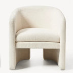 Sculptural Wraparound Accent Chair in Soft Green Linen Blend