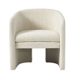 Sculptural Wraparound Accent Chair in Soft Green Linen Blend