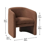 Sculptural Wraparound Accent Chair in Soft Green Linen Blend Dimensions