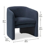 Sculptural Wraparound Accent Chair in Soft Green Linen Blend Dimensions