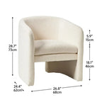 Sculptural Wraparound Accent Chair in Soft Green Linen Blend Dimensions