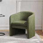 Sculptural Wraparound Accent Chair in Soft Green Linen Blend Main Product Image