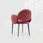 Sculptural Wraparound Dining Chair in Leather and Carbon Steel