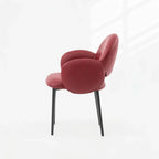 Sculptural Wraparound Dining Chair in Leather and Carbon Steel