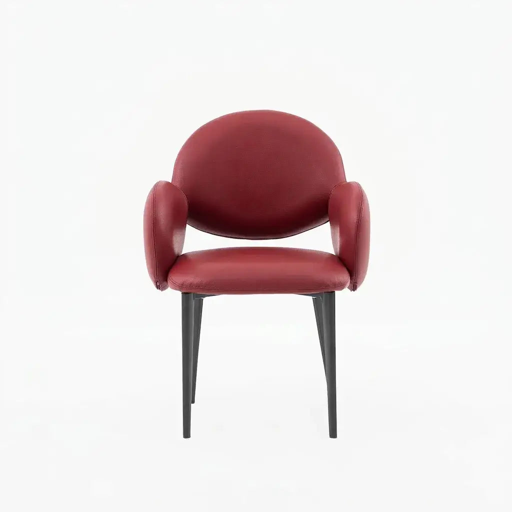 Sculptural Wraparound Dining Chair in Leather and Carbon Steel Image secondaire du produit