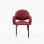 Sculptural Wraparound Dining Chair in Leather and Carbon Steel