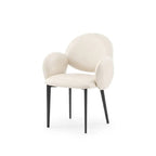 Sculptural Wraparound Dining Chair in Leather and Carbon Steel