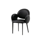 Sculptural Wraparound Dining Chair in Leather and Carbon Steel