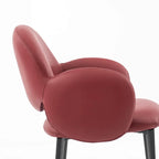 Sculptural Wraparound Dining Chair in Leather and Carbon Steel