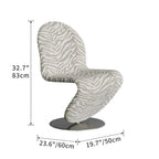 Sculptural Zebra Print Chair with Brushed Steel Base