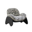 Sculptural Zebra Print Chair with Wave Tufting and Floating S Curve Base