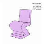 Sculptural Zigzag Chair Series With Zebra Print Textures and Soft Curved Upholstery Dimensions