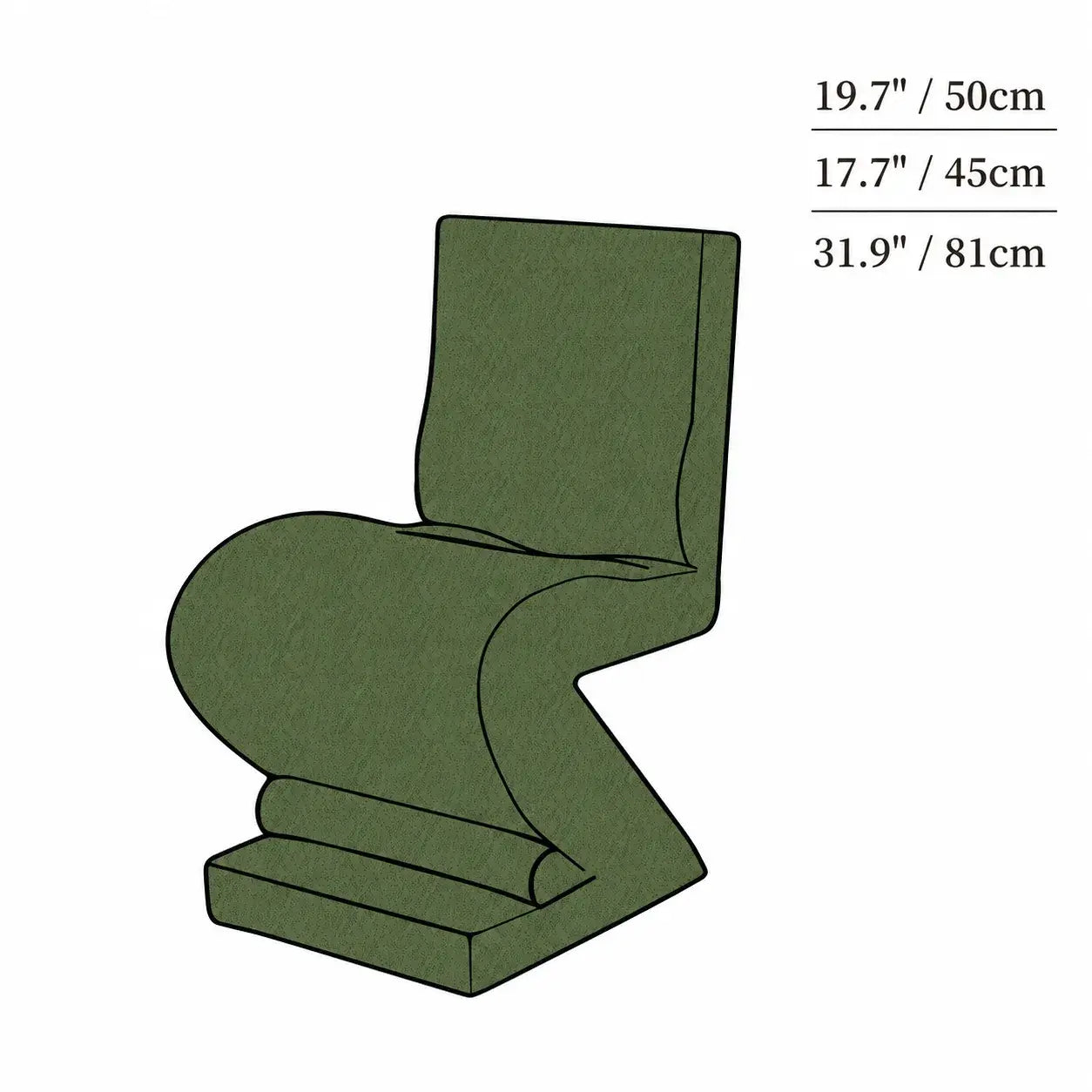 Sculptural Zigzag Chair Series With Zebra Print Textures and Soft Curved Upholstery Dimensions