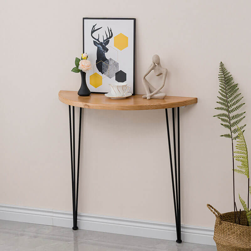 Semi Circle Console Table With Hairpin Legs - Modern Minimalist