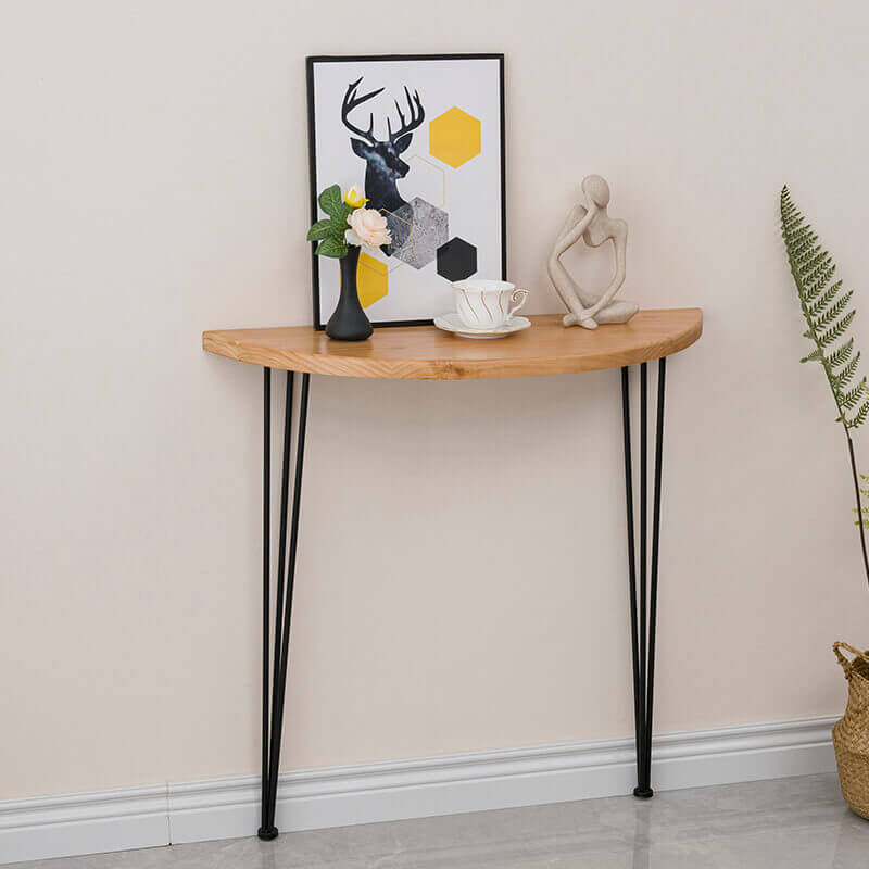 Semi Circle Console Table With Hairpin Legs - Modern Minimalist