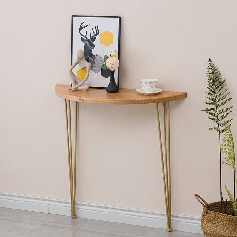 Semi Circle Console Table With Hairpin Legs - Modern Minimalist