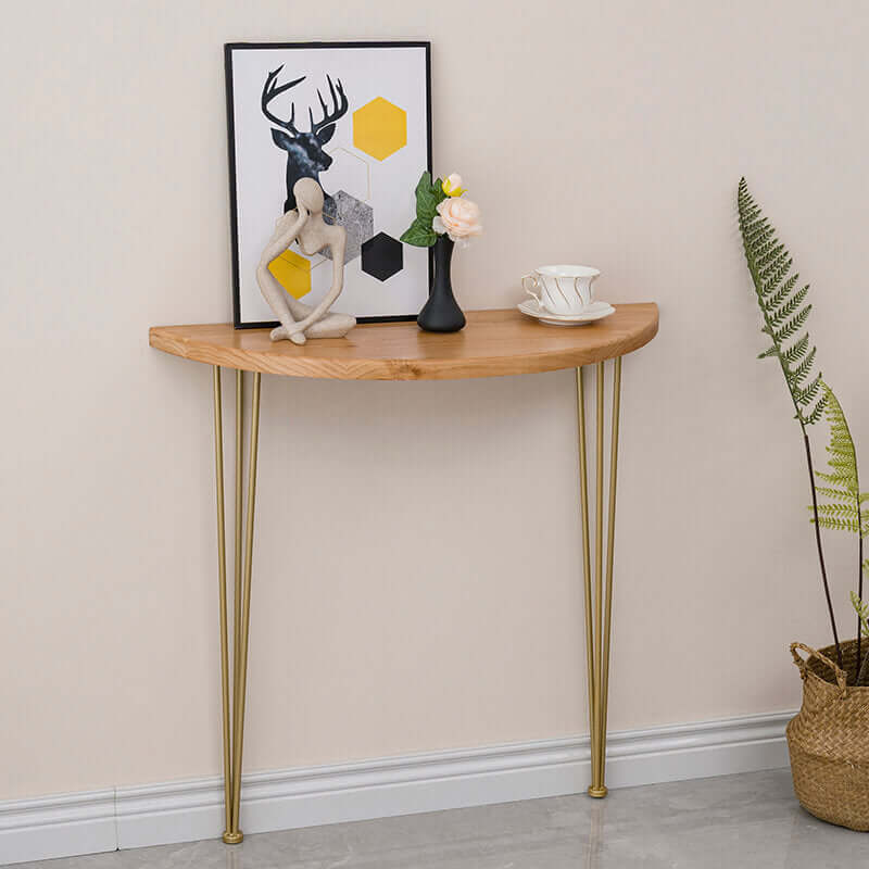 Semi Circle Console Table With Hairpin Legs - Modern Minimalist